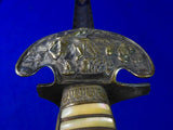 US Antique 19 Century Civil War Eagle Head Blued Engraved Officer's Sword