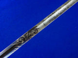 US Antique 19 Century Civil War Eagle Head Blued Engraved Officer's Sword