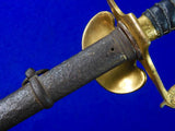 US Civil War Antique 19 Century Engraved Eagle Head Officer's Sword w/ Scabbard
