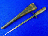 Antique Old 19 Century US Civil War Large Handmade Fighting Knife w/ Scabbard