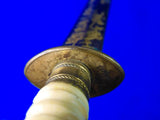 Antique Old US Civil War 19 Century Navy Naval Small Engraved Dagger Knife Dirk