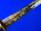 Antique Old US Civil War 19 Century Navy Naval Small Engraved Dagger Knife Dirk