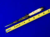 Antique Old US Civil War 19 Century Navy Naval Small Engraved Dagger Knife Dirk