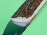 US Custom Made Handmade BASKETT Stag Hunting Fishing Fish Knife & Sheath