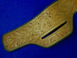 US Custom Hand Made Carved Leather Belt w/ Gun Holster