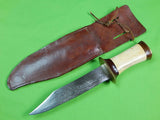 Vintage US Custom Hand Made Huge Hunting Hunter Knife & Sheath