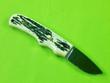 Vintage US Custom Made Handmade ED KALFAYAN Hunting Stag Handle Knife & Sheath