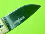 Vintage US Custom Made Handmade ED KALFAYAN Hunting Stag Handle Knife & Sheath