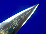 US Custom Hand Made Large WADE CHASTAIN Bejeweled Engraved Knife Dagger
