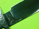 US Custom Made Handmade Gary R. Schiller Large Bowie Fighting Knife & Sheath