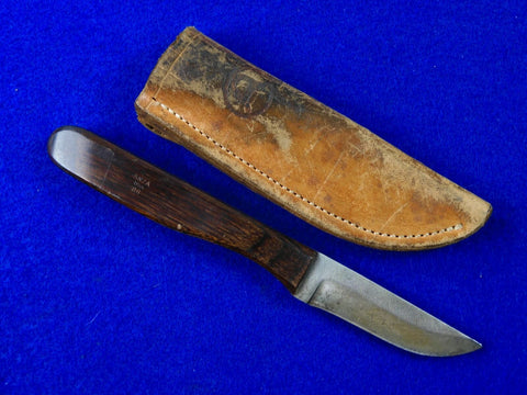 Vintage US Custom Made Handmade Anza Hunting Knife w/ Sheath 