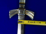 Vintage US Custom Made Handmade Large Heavy Dagger Fighting Knife w Scabbard