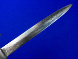 Vintage US Custom Made Handmade Large Heavy Dagger Fighting Knife w Scabbard