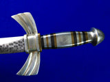 Vintage US Custom Made Handmade Large Heavy Dagger Fighting Knife w Scabbard