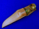 Vintage US Custom Made Handmade MORSETH Brusletto Hunting Knife w/ Layton Sheath