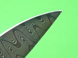 US Custom Hand Made by TOM BLACK Art Damascus Mosaic Dagger Fighting Knife