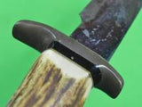 US Custom Hand Made Huge Hunting Stag Handle Knife & Sheath