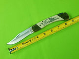 Vintage US SCHRADE Limited Bear Cult Scrimshaw Lock Back Folding Pocket Knife