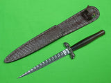 US Custom Hand Made KEVIN L HOFFMAN Stiletto Fairbairn Sykes Style Silver Knife