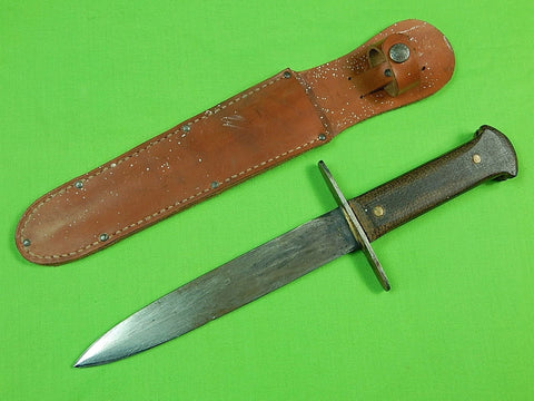 Vintage US Theater Custom Hand Made Stiletto Fighting Knife w/ Sheath