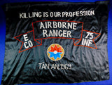 US Vietnam Era Vintage Airborne Ranger 75 INF Silk Flag Banner