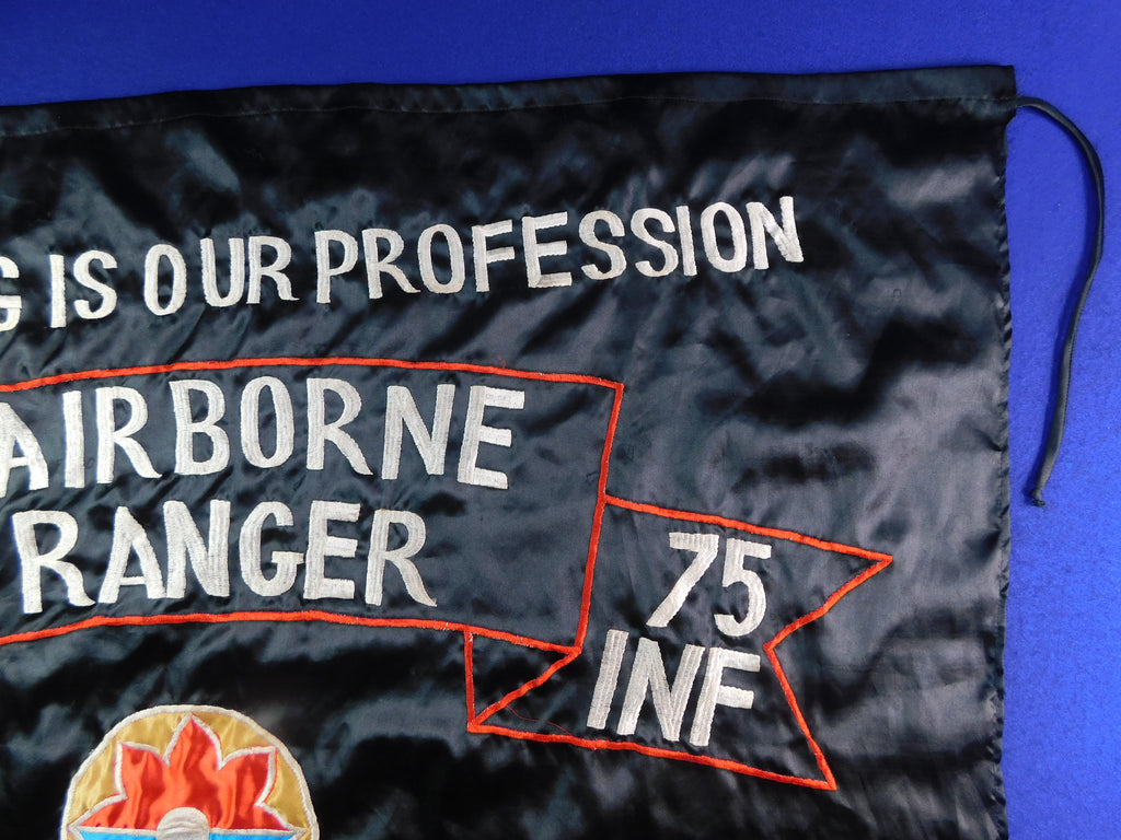US Vietnam Era Vintage Airborne Ranger 75 INF Silk Flag Banner ...