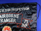 US Vietnam Era Vintage Airborne Ranger 75 INF Silk Flag Banner