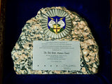 US Vietnam Era 1972 Presentation Granite Stone Plaque Air Defense Insignia w Box