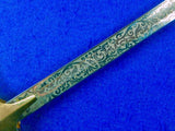 Vintage US Vietnam Era German Made Marine Officer's Engraved Sword w/ Scabbard