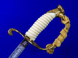 RARE US Vietnam Era Vintage Japan Made Model 1852 USN Navy Engraved Sword