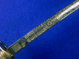 Vintage US Vietnam Era Model 1902 Engraved Officer's Sword w/ Scabbard