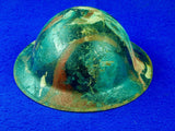 US WW1 Antique Camo Painted Military Army Helmet Hat with Liner