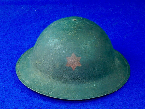 Antique Old US WW1 Military Army Helmet Hat w/ Liner Chin Strap 