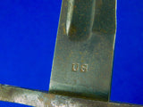 US WW1 Antique Krag Rifle Bayonet Fighting Knife w/ Scabbard
