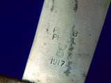 Antique US WW1 Model 1909 Bolo Machete Knife w/ Scabbard