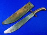 US WW1 Antique Model 1909 SA Bolo Fighting Knife w/ Scabbard