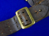 US WW1 Antique Old Military Army Officer's Leather Belt