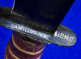 US WW2 Camillus USMC Marine Corps MK2 Fighting Knife w/ Sheath Mint