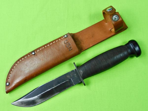 US WW2 Camillus USN Navy MK1 Fighting Knife w/ RARE Sheath