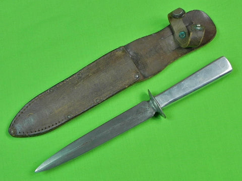 US WW2 Custom Made Handmade Aluminum Stiletto Theater Fighting Knife & Sheath