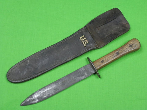 US WW2 Custom Hand Made From File THEATER Fighting Knife & Sheath 76
