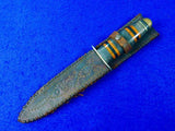 US WW2 Custom Made Handmade Theater Stiletto Fighting Knife w/ Carved Sheath