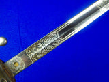 US WW2 Model 1902 Engraved Officer's Sword w/ Scabbard Knot Hanger