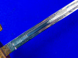 US WW2 USS Mississippi Navy Officer's Presentation Engraved Sword w/ Scabbard