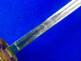 US WW2 USS Mississippi Navy Officer's Presentation Engraved Sword w/ Scabbard