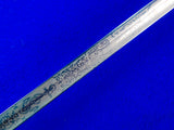 US WW2 USS Mississippi Navy Officer's Presentation Engraved Sword w/ Scabbard