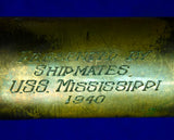 US WW2 USS Mississippi Navy Officer's Presentation Engraved Sword w/ Scabbard