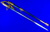 US WW2 USS Mississippi Navy Officer's Presentation Engraved Sword w/ Scabbard