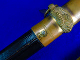 US WW2 USS Mississippi Navy Officer's Presentation Engraved Sword w/ Scabbard