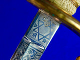 US WW2 USS Mississippi Navy Officer's Presentation Engraved Sword w/ Scabbard